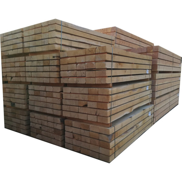 25 Traverses - Chêne Naturel Brut -  100x200mm - 2m40